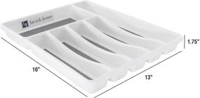 img 1 attached to 🍴 Silverware Drawer Organizer with Six Compartments and Non-Slip Tray - Flatware, Utensil, Cutlery Kitchen Divider By Lavish Home (Also Suitable for Desk and Office Use)