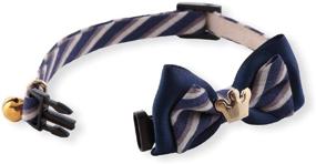 img 1 attached to Stylish Navy Necoichi Regal Crown Cat Collar - A Perfect Blend of Elegance and Comfort