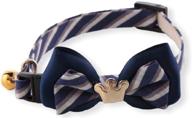 stylish navy necoichi regal crown cat collar - a perfect blend of elegance and comfort logo