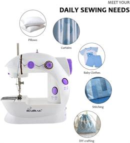 img 1 attached to 🧵 Haitral Portable Sewing Machine - Adjustable 2-Speed, Double Thread, Electric Crafting and Mending Machine with Foot Pedal
