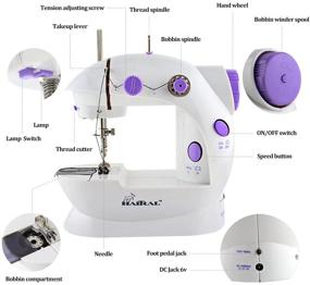 img 3 attached to 🧵 Haitral Portable Sewing Machine - Adjustable 2-Speed, Double Thread, Electric Crafting and Mending Machine with Foot Pedal
