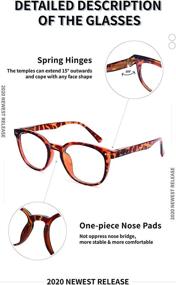 img 1 attached to 👓 BLS 5 Pack Blue Light Blocking Reading Glasses for Women/Men - Combat Eye Strain, Glare & UV Rays with Stylish Round Eyeglasses!