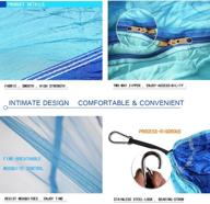 🏕️ camping hammock, lightweight parachute fabric double hammock - indoor/outdoor travel bed for camping, hiking, backpacking, backyard - 110"(l) x 59"(w) - blue/sky blue логотип