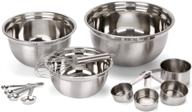 🥣 estilo 12 piece stainless steel mixing bowls set with measuring cups, spoons, and whisk logo