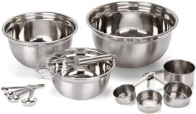 img 3 attached to 🥣 Estilo 12 Piece Stainless Steel Mixing Bowls Set with Measuring Cups, Spoons, and Whisk