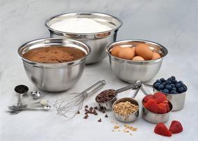 img 2 attached to 🥣 Estilo 12 Piece Stainless Steel Mixing Bowls Set with Measuring Cups, Spoons, and Whisk