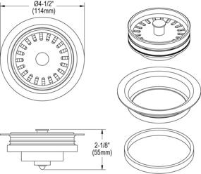 img 1 attached to Black Elkay LKQD35BK Disposer Flange: Polymer with Removable Basket Strainer and Rubber Stopper