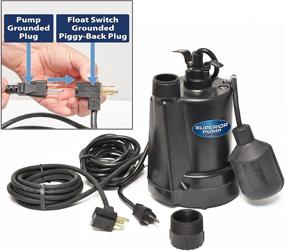 img 2 attached to Enhanced Performance 92250 1/4-HP Thermoplastic 💧 Submersible Sump Pump with Tethered Float Switch