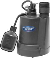 enhanced performance 92250 1/4-hp thermoplastic 💧 submersible sump pump with tethered float switch logo