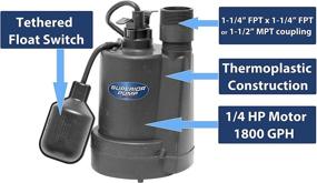 img 3 attached to Enhanced Performance 92250 1/4-HP Thermoplastic 💧 Submersible Sump Pump with Tethered Float Switch