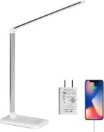 🔌 led desk lamp with usb charging port, eye-caring table lamps for reading, studying, working - stepless dimmable office lamp with touch/memory/timer function, 25 brightness lighting, foldable design by himigo логотип