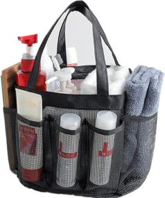 img 4 attached to 🚿 Portable Mesh Shower Caddy with Sturdy Handles - Beach, Travel, Camping Bath Tote Bag Organizer - Hanging Bath Caddies for Toiletry, Bathroom, College Dorm