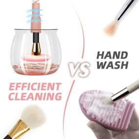 img 3 attached to 🧼 Rantizon Automatic Makeup Brush Cleaner Machine - 360 Degree Rotation, Electric Makeup Brush Cleaner, Cleans and Dries - Includes 8 Rubber Attachments