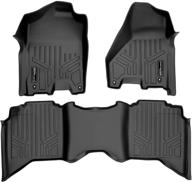 🚗 maxliner floor mats 2 row liner set for ram 1500/2500/3500 crew cab (4 full size doors) - black (2012-2018) logo