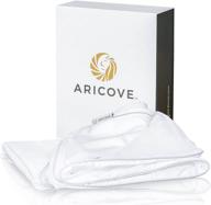 aricove weighted blanket cover, 48x72, white - cooling bamboo duvet cover for twin size weighted blanket logo