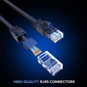img 1 attached to 🔌 Кабель Ethernet CAT6 высокой скорости - сетевой кабель длиной 50 футов (15 метров), черный.