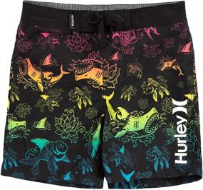 img 4 attached to 🩳 Hurley Boy's Gradient Koi Pond Boardshorts (Little Kids) Multi 7 Little Kids: Stylish Swimwear for Young Boys