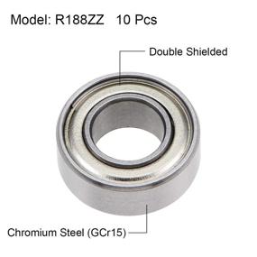 img 3 attached to Uxcell R188ZZ Groove Bearings Shielded