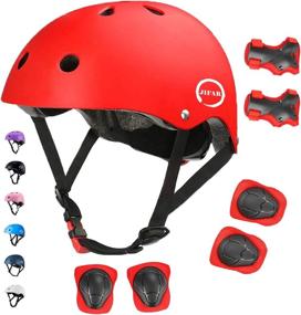 img 4 attached to 🛴 JIFAR CPSC Certified Skateboard Bike Helmet with Knee Pads, Elbow Pads, and Wrist Guards - Adjustable Helmet for Toddler Kids & Youth (Age 2-14) - Suitable for Bicycle, Scooter, Roller Skate, and Rollerblading