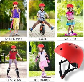 img 1 attached to 🛴 JIFAR CPSC Certified Skateboard Bike Helmet with Knee Pads, Elbow Pads, and Wrist Guards - Adjustable Helmet for Toddler Kids & Youth (Age 2-14) - Suitable for Bicycle, Scooter, Roller Skate, and Rollerblading