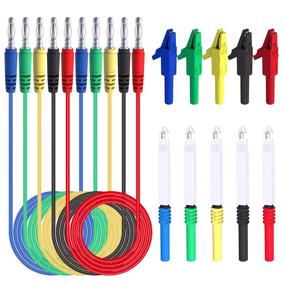 img 4 attached to 🍌 Goupchn Banana to Banana Plug Test Leads Kit: Alligator Clips, Insulation Wire, Piercing Probes for Multimeter Automotive Diagnostic Testing