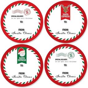 img 4 attached to 🎅 Santa's Special Delivery Stickers - Set of 24: Big Dot of Happiness Small Circle Christmas Decals from Santa Claus