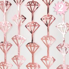 img 4 attached to xo, Fetti diamond foil curtains - Set of 2, Rose Gold bachelorette party decorations, bridal shower gift backdrop, bridesmaid favors