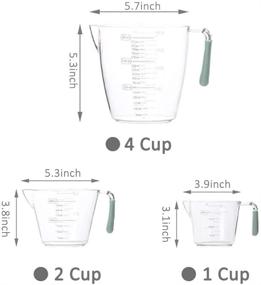 img 3 attached to 🥄 BPA-Free Stackable Plastic Measuring Cup Set with Angled Grip, Various Scales, Spout, and Light Texture - Ideal Kitchen Gadgets and Baking Accessories - 4/2/1 Cup Capacity