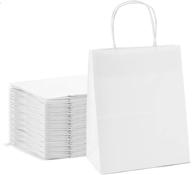 бумажные подарочные пакеты gssusa white kraft в большом количестве 100 штук - идеально подходят для шоппинга, розничной торговли, бизнеса, бутика, продуктового магазина, товаров и заказов на вынос. логотип