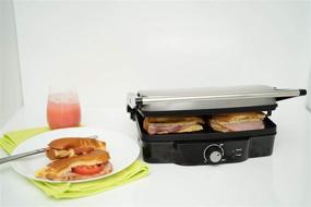 img 2 attached to 1200W IMUSA USA Electric Stainless Steel Panini Press - Adjustable Temperature Settings and Nonstick Plates for Optimal Performance