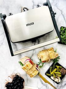 img 3 attached to 1200W IMUSA USA Electric Stainless Steel Panini Press - Adjustable Temperature Settings and Nonstick Plates for Optimal Performance