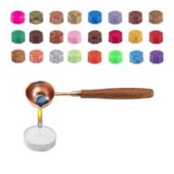 waloden 656 pcs sealing wax beads hexagon wax seal beads wax sealing kit: premium quality with 24 vibrant colors, tea candles, wooden handle & spoon included logo