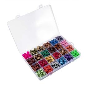 img 1 attached to Waloden 656 PCS Sealing Wax Beads Hexagon Wax Seal Beads Wax Sealing Kit: Premium Quality with 24 Vibrant Colors, Tea Candles, Wooden Handle & Spoon Included