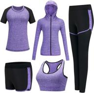 🏋️ xpinyt 5pcs women's athletic sport suits: perfect workout outfits for yoga, gym, fitness and jogging logo