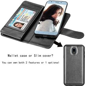 img 1 attached to Njjex Wallet Case for Samsung J7 Star - PU 📱 Leather Flip Cover Case with Card Slots Holder, Kickstand, Lanyard - Black