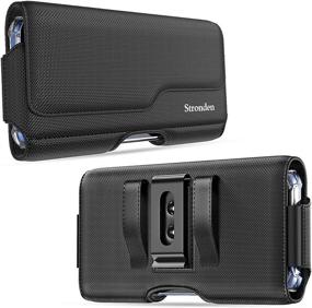 img 4 attached to Stronden Nylon Holster for iPhone 11 Pro, XS, X - Belt Case 📱 with Metal Clip & Magnetic Closure - Pouch Phone Holder Compatible with Otterbox Symmetry/Aneu Case