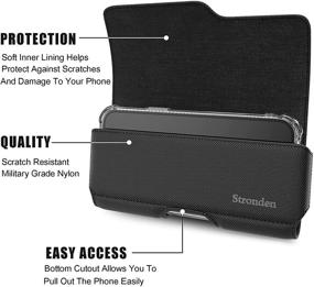 img 2 attached to Stronden Nylon Holster for iPhone 11 Pro, XS, X - Belt Case 📱 with Metal Clip & Magnetic Closure - Pouch Phone Holder Compatible with Otterbox Symmetry/Aneu Case