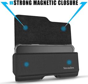 img 1 attached to Stronden Nylon Holster for iPhone 11 Pro, XS, X - Belt Case 📱 with Metal Clip & Magnetic Closure - Pouch Phone Holder Compatible with Otterbox Symmetry/Aneu Case