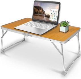 img 4 attached to HOSTIC Складной стол для ноутбука Домашний стол для ноутбука Кровать Поднос для дивана Нескользящий