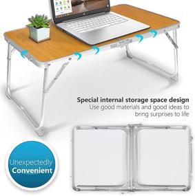 img 3 attached to HOSTIC Складной стол для ноутбука Домашний стол для ноутбука Кровать Поднос для дивана Нескользящий