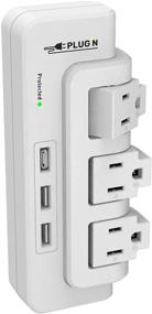 img 4 attached to ETL Certified Premium Rotating Wall Outlet Surge Protector Extender with 3 Outlets, Fast Charging USB-C & USB-A Ports (15A)