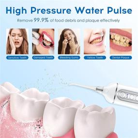 img 3 attached to 🚰 Cordless Water Flosser for Teeth - 4 Modes, 300ML Water Tank, 6 Tips, IPX7 Waterproof, USB Rechargeable - Oral Irrigator for Braces, Bridges, Home, and Travel
