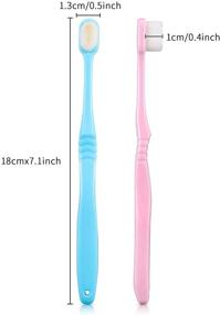 img 3 attached to 🪥 4-Piece Soft Micro-Nano Extra Soft Bristles Toothbrush with 20,000 Bristles - Ideal for Fragile Gums in Adults, Kids, and Children (Blue, Pink)