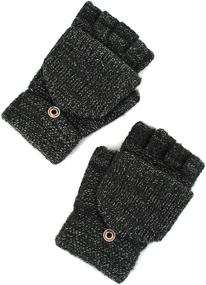 img 1 attached to Danse Jupe Knitted Convertible Fingerless Men's Accessories