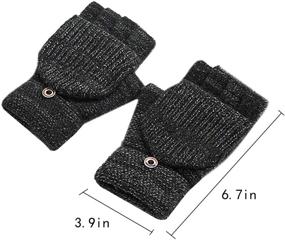 img 2 attached to Danse Jupe Knitted Convertible Fingerless Men's Accessories