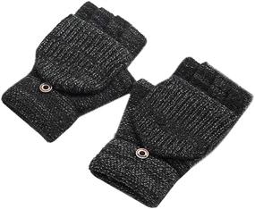 img 4 attached to Danse Jupe Knitted Convertible Fingerless Men's Accessories