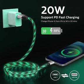 img 3 attached to 📱 Green USB C to Lightning Cable, 3FT iPhone 12 Charger [Apple MFi Certified] - Fast Charging Cord for iPhone 12 11 Pro Max Mini X XS XR 8 Plus SE, iPad 8th - Cool Light Up Design Included