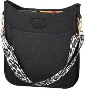 img 3 attached to Neoprene Messenger Bag - Pinafore Crossbody Style with Adjustable Guitar Strap