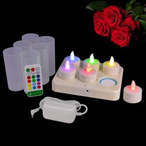 img 3 attached to 🕯️ HL Rechargeable Tealights: Multicolor Flickering LED Candles + Remote Control for Weddings, Parties, and Gardens (6 Pack)