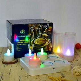 img 4 attached to 🕯️ HL Rechargeable Tealights: Multicolor Flickering LED Candles + Remote Control for Weddings, Parties, and Gardens (6 Pack)